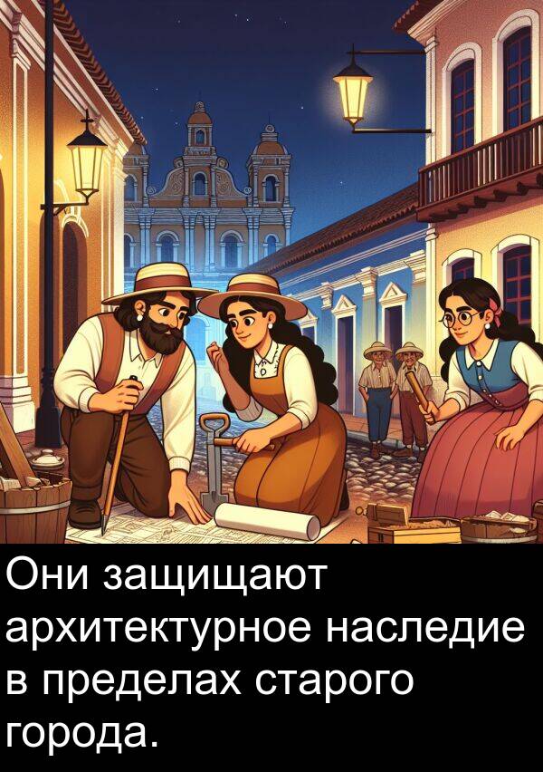 архитектурное: Они защищают архитектурное наследие в пределах старого города.