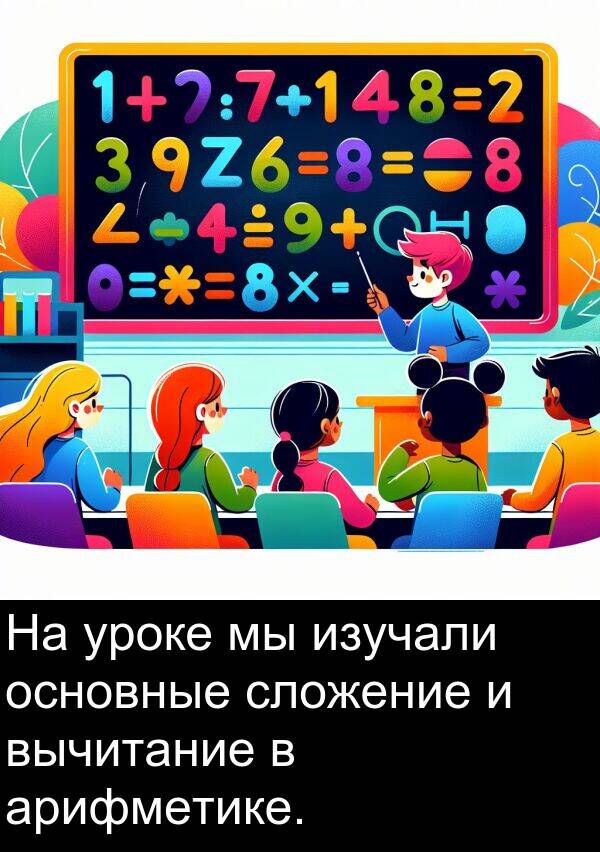 вычитание: На уроке мы изучали основные сложение и вычитание в арифметике.