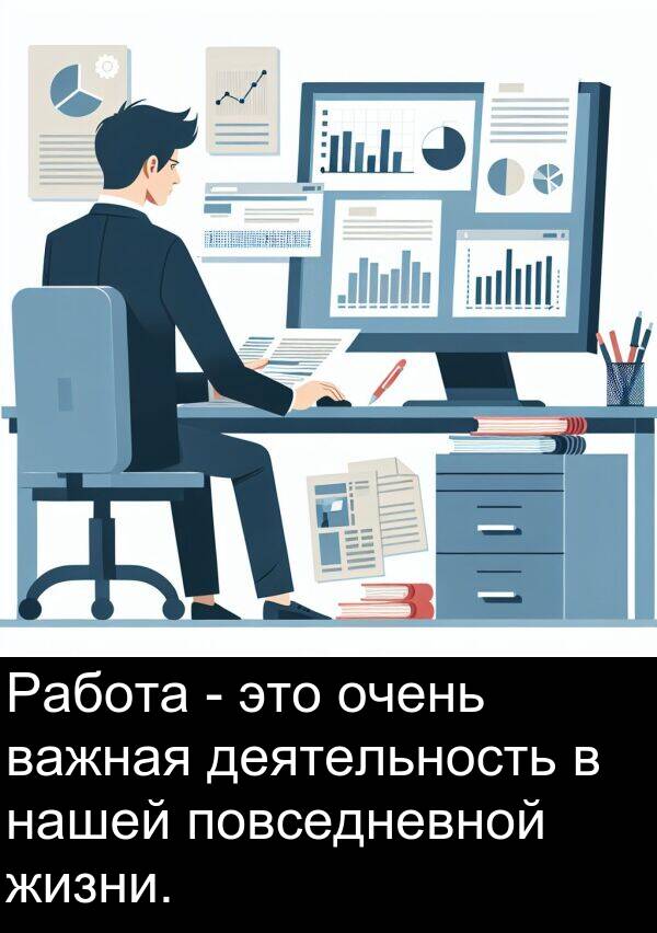 важная: Работа - это очень важная деятельность в нашей повседневной жизни.