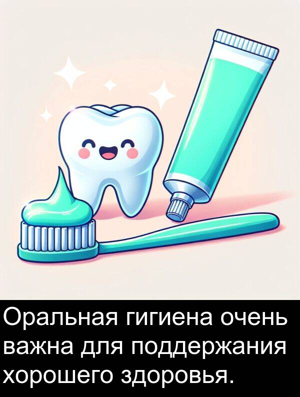 важна: Оральная гигиена очень важна для поддержания хорошего здоровья.