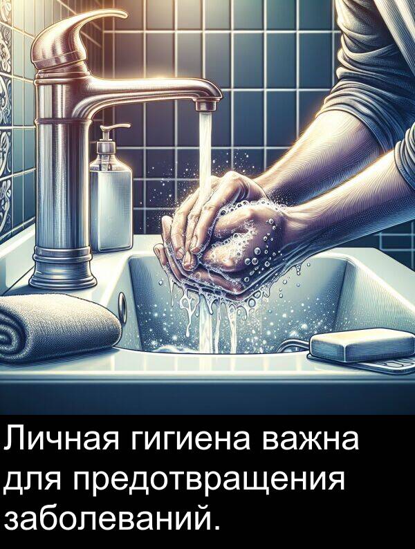 важна: Личная гигиена важна для предотвращения заболеваний.