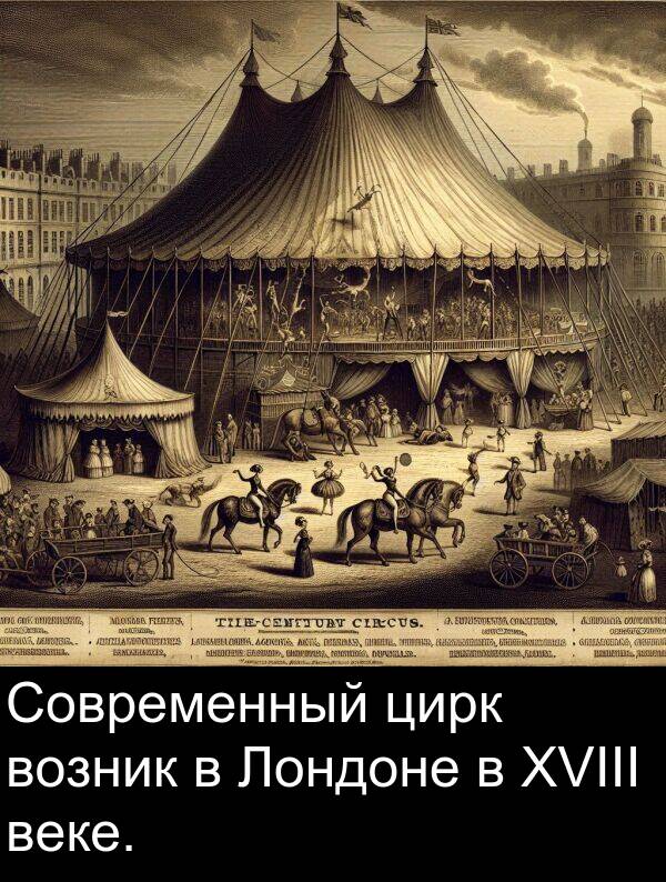 веке: Современный цирк возник в Лондоне в XVIII веке.