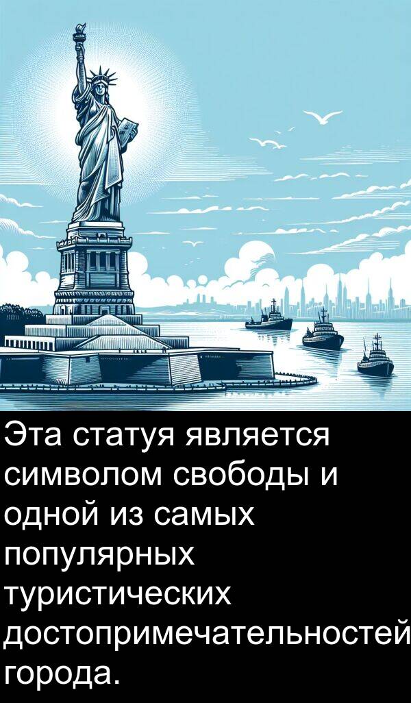 свободы: Эта статуя является символом свободы и одной из самых популярных туристических достопримечательностей города.