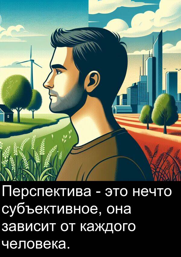 субъективное: Перспектива - это нечто субъективное, она зависит от каждого человека.
