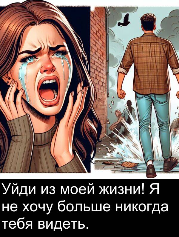 тебя: Уйди из моей жизни! Я не хочу больше никогда тебя видеть.