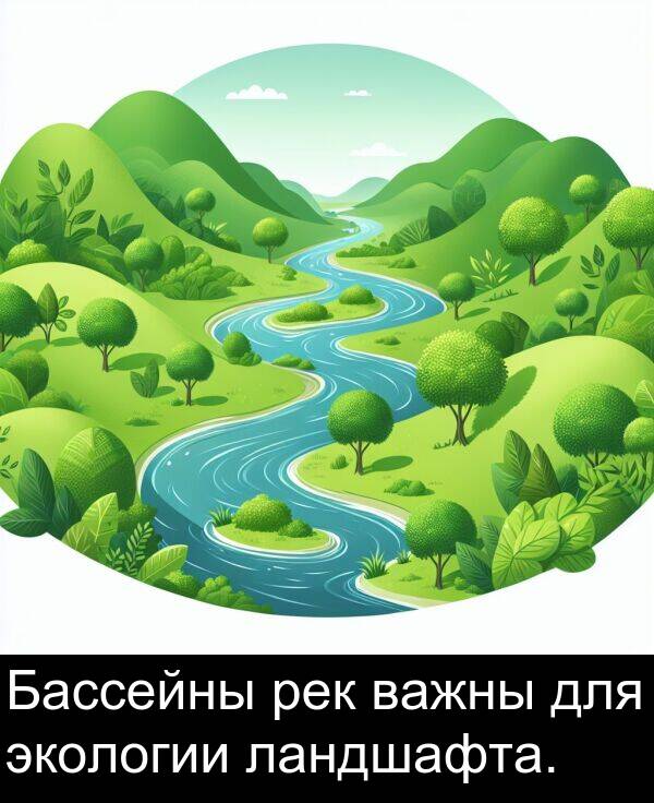 важны: Бассейны рек важны для экологии ландшафта.