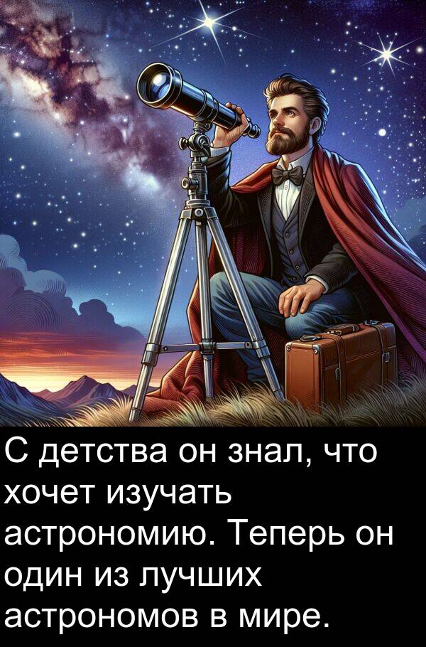 астрономов: С детства он знал, что хочет изучать астрономию. Теперь он один из лучших астрономов в мире.