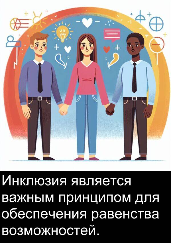 принципом: Инклюзия является важным принципом для обеспечения равенства возможностей.