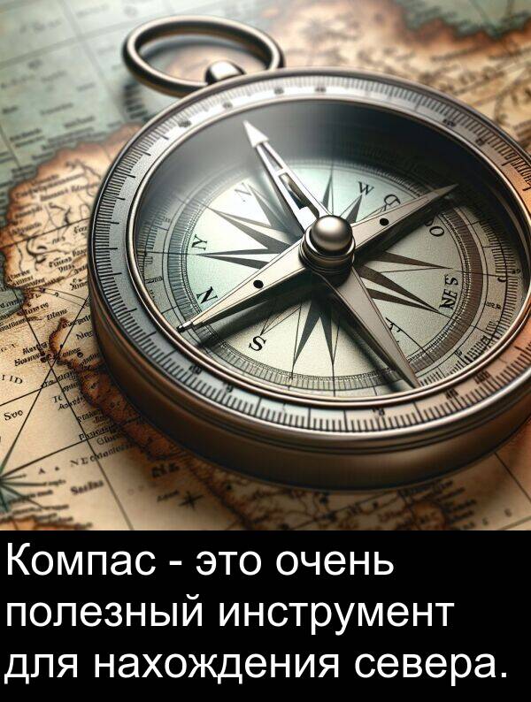 нахождения: Компас - это очень полезный инструмент для нахождения севера.