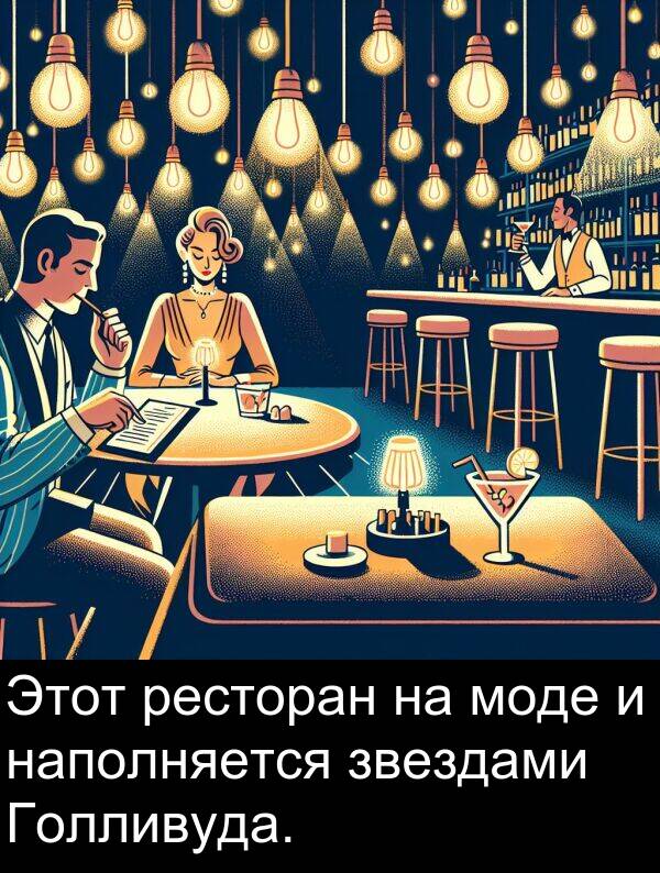 моде: Этот ресторан на моде и наполняется звездами Голливуда.
