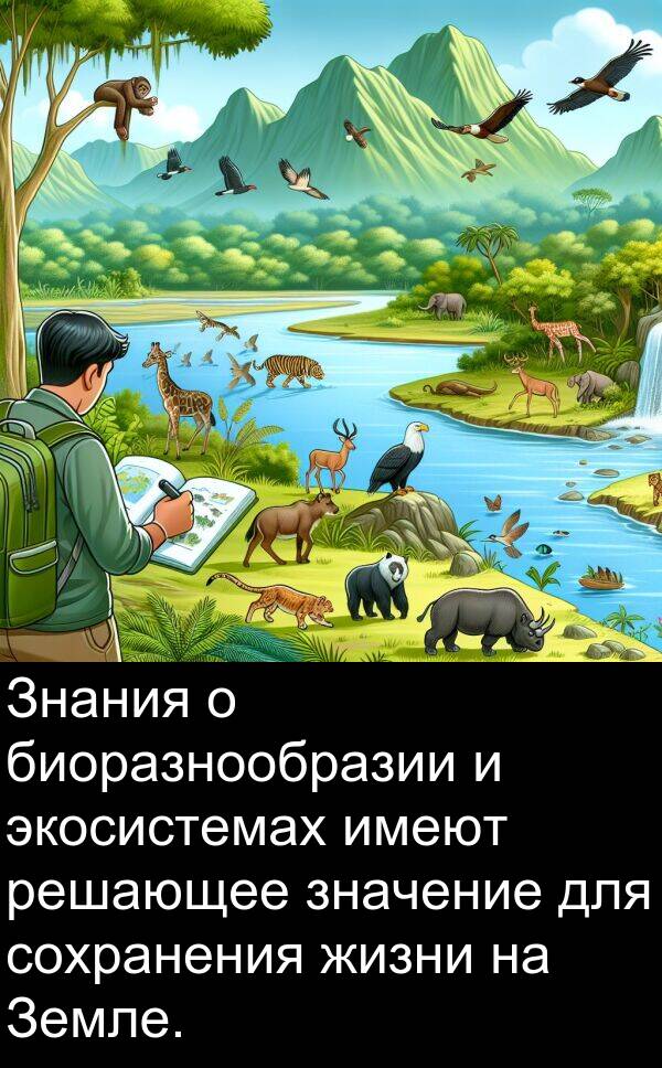сохранения: Знания о биоразнообразии и экосистемах имеют решающее значение для сохранения жизни на Земле.