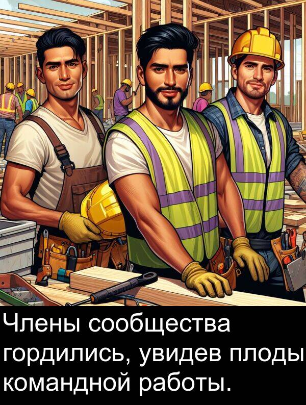 командной: Члены сообщества гордились, увидев плоды командной работы.