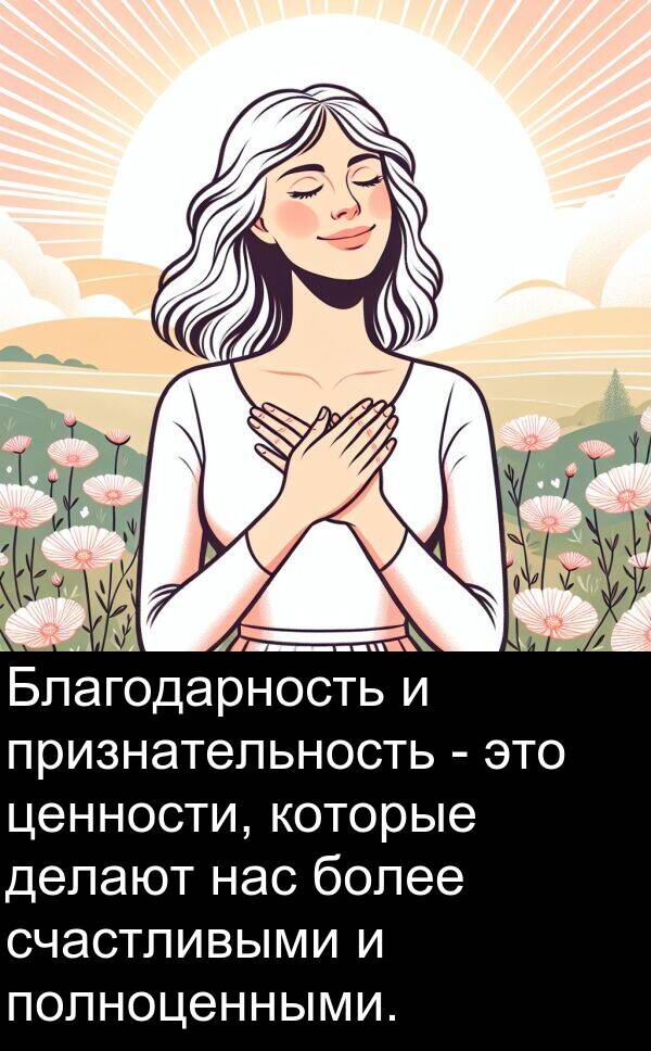 полноценными: Благодарность и признательность - это ценности, которые делают нас более счастливыми и полноценными.
