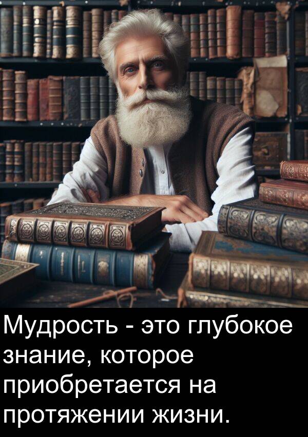приобретается: Мудрость - это глубокое знание, которое приобретается на протяжении жизни.