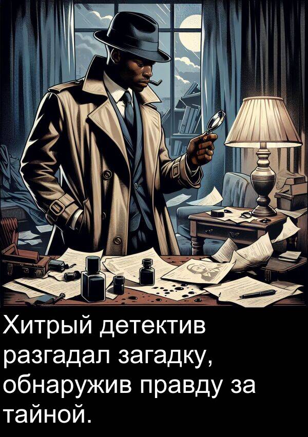 правду: Хитрый детектив разгадал загадку, обнаружив правду за тайной.