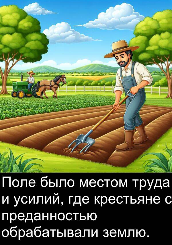 крестьяне: Поле было местом труда и усилий, где крестьяне с преданностью обрабатывали землю.