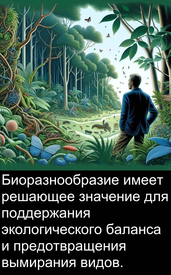 вымирания: Биоразнообразие имеет решающее значение для поддержания экологического баланса и предотвращения вымирания видов.