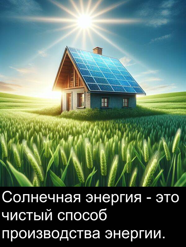 производства: Солнечная энергия - это чистый способ производства энергии.
