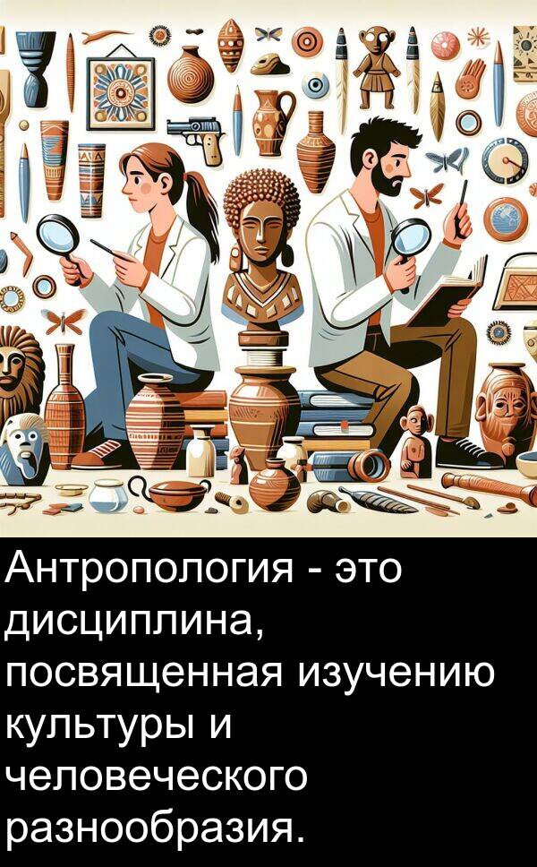 человеческого: Антропология - это дисциплина, посвященная изучению культуры и человеческого разнообразия.