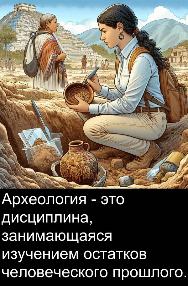 прошлого: Археология - это дисциплина, занимающаяся изучением остатков человеческого прошлого.