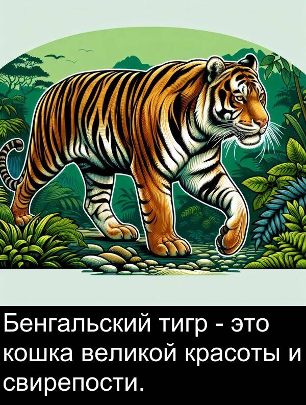 кошка: Бенгальский тигр - это кошка великой красоты и свирепости.