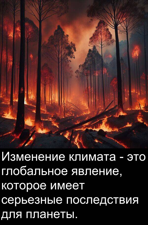 климата: Изменение климата - это глобальное явление, которое имеет серьезные последствия для планеты.