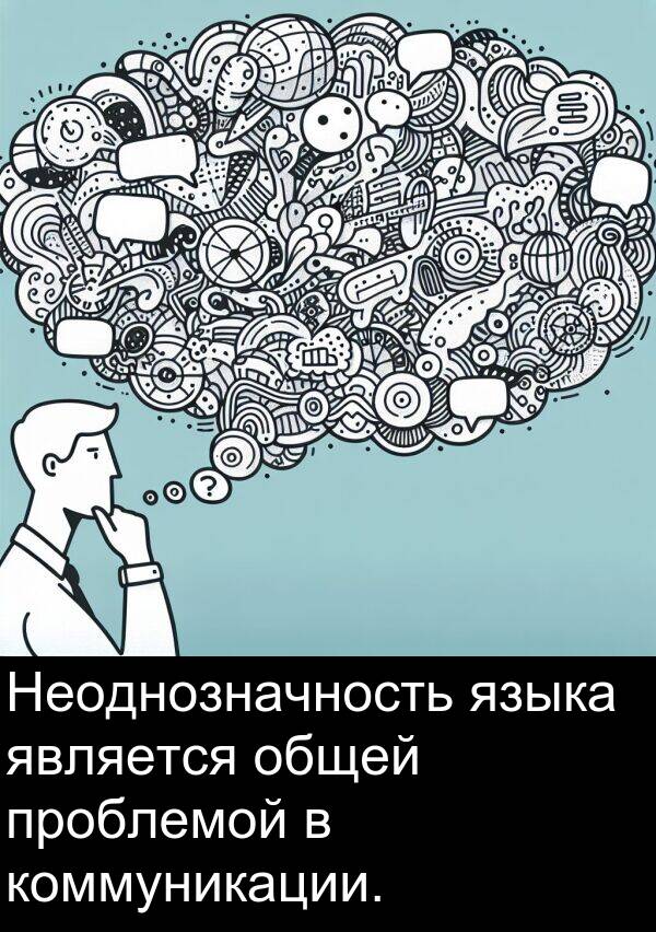 проблемой: Неоднозначность языка является общей проблемой в коммуникации.