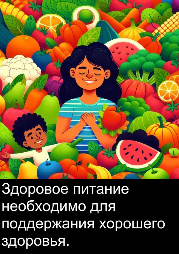 хорошего: Здоровое питание необходимо для поддержания хорошего здоровья.