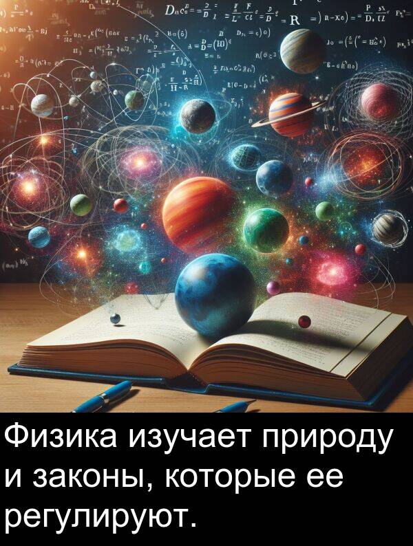 природу: Физика изучает природу и законы, которые ее регулируют.