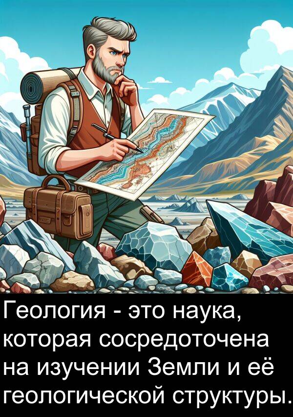 структуры: Геология - это наука, которая сосредоточена на изучении Земли и её геологической структуры.