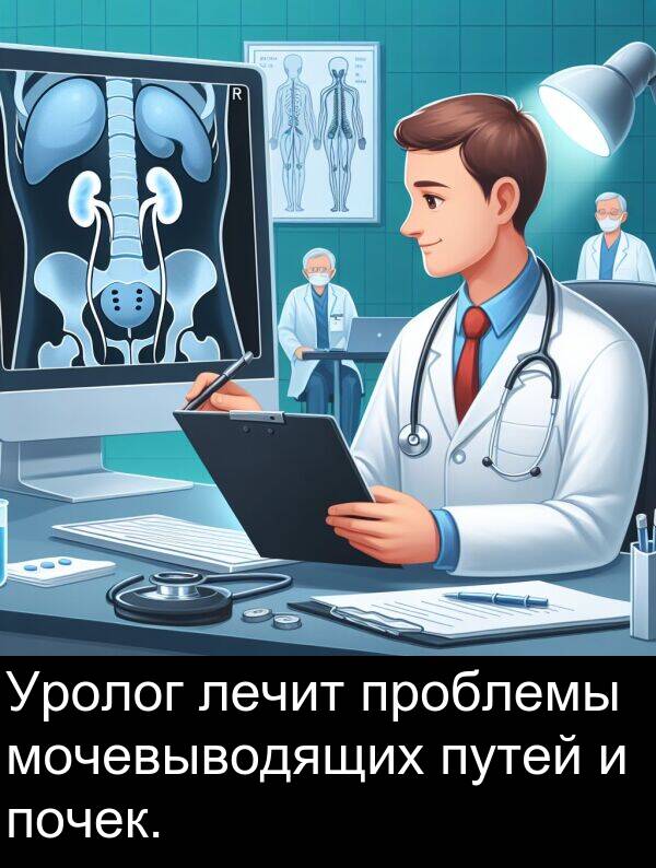 почек: Уролог лечит проблемы мочевыводящих путей и почек.