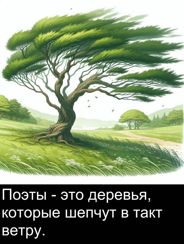которые: Поэты - это деревья, которые шепчут в такт ветру.