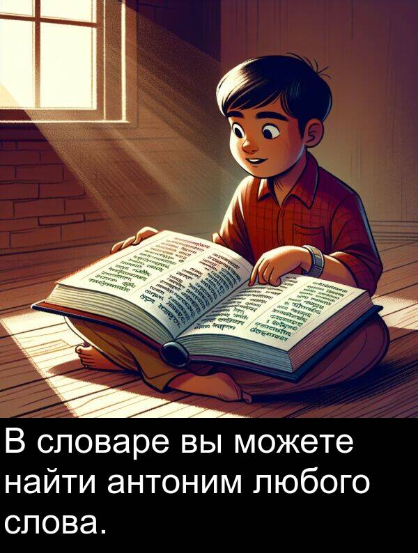 антоним: В словаре вы можете найти антоним любого слова.