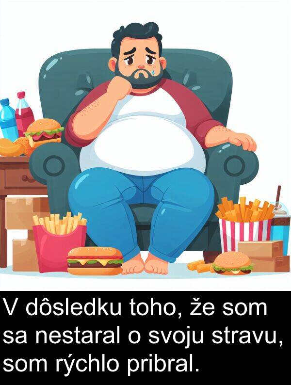 nestaral: V dôsledku toho, že som sa nestaral o svoju stravu, som rýchlo pribral.