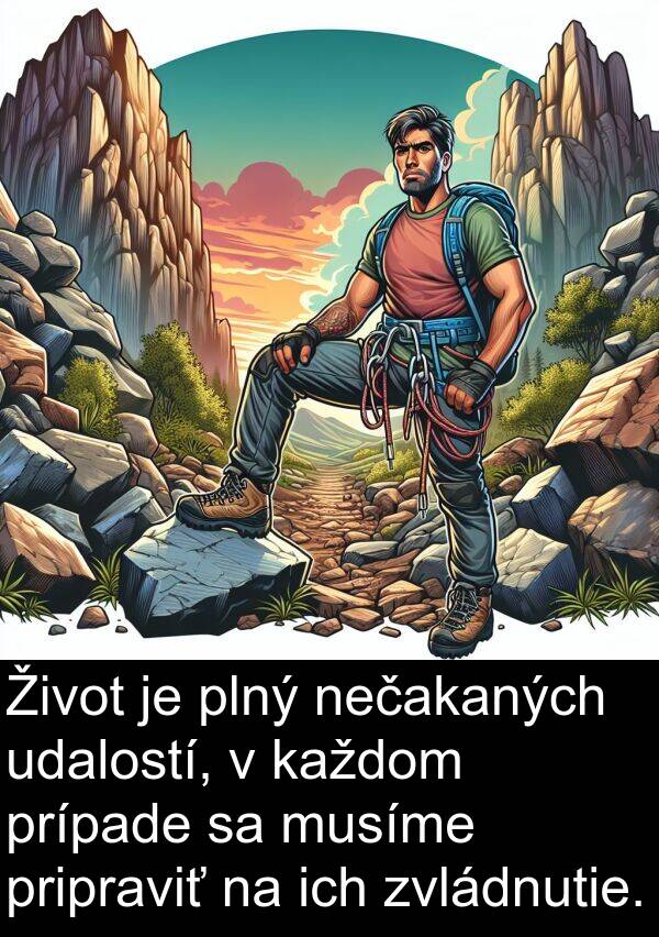 nečakaných: Život je plný nečakaných udalostí, v každom prípade sa musíme pripraviť na ich zvládnutie.