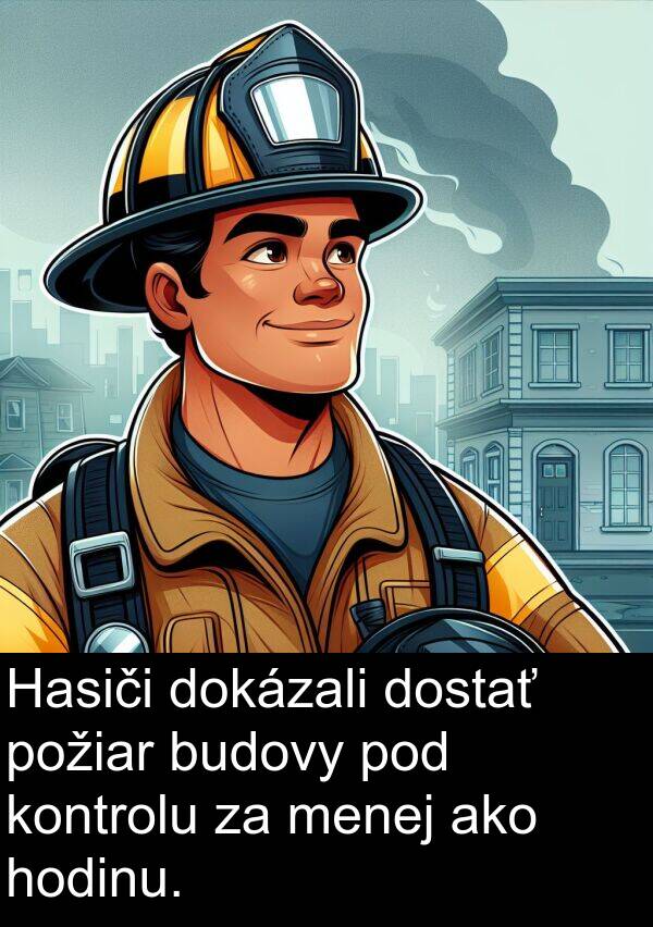 hodinu: Hasiči dokázali dostať požiar budovy pod kontrolu za menej ako hodinu.