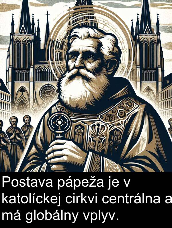 vplyv: Postava pápeža je v katolíckej cirkvi centrálna a má globálny vplyv.