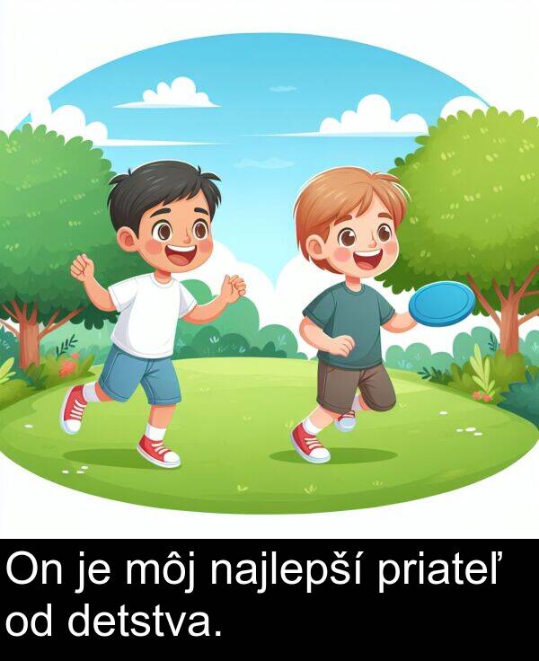 môj: On je môj najlepší priateľ od detstva.