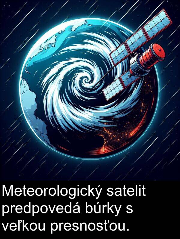 satelit: Meteorologický satelit predpovedá búrky s veľkou presnosťou.