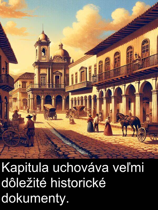 dokumenty: Kapitula uchováva veľmi dôležité historické dokumenty.