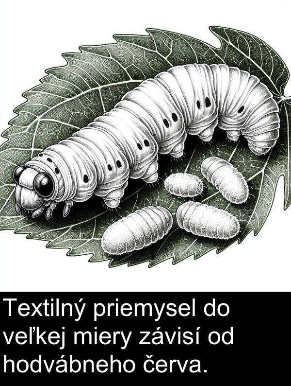 červa: Textilný priemysel do veľkej miery závisí od hodvábneho červa.