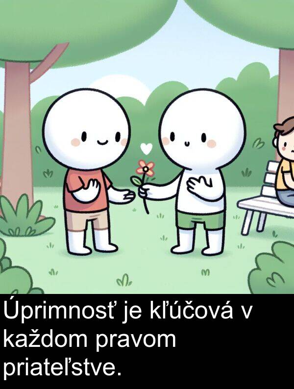 kľúčová: Úprimnosť je kľúčová v každom pravom priateľstve.