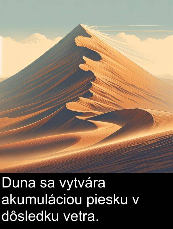 vytvára: Duna sa vytvára akumuláciou piesku v dôsledku vetra.