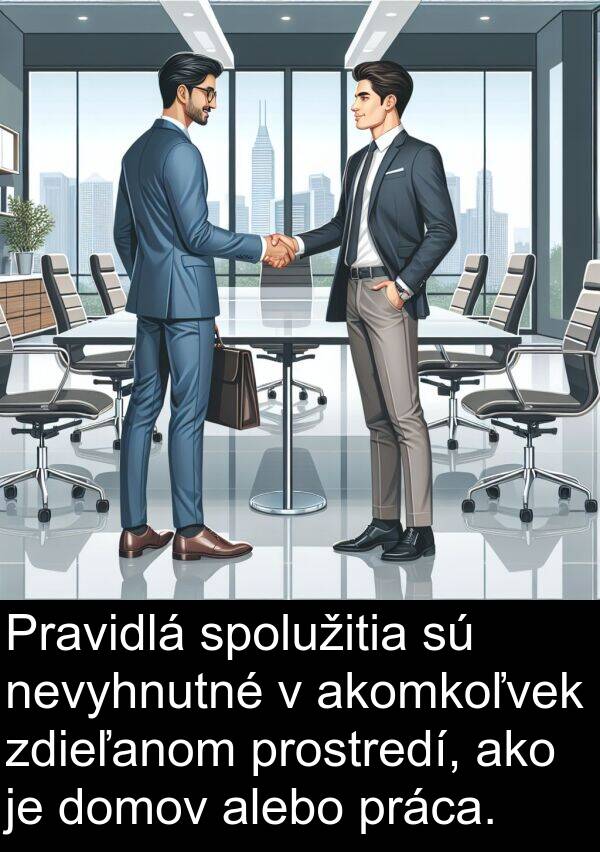 akomkoľvek: Pravidlá spolužitia sú nevyhnutné v akomkoľvek zdieľanom prostredí, ako je domov alebo práca.