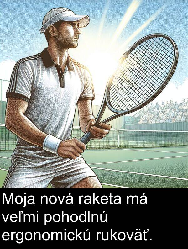raketa: Moja nová raketa má veľmi pohodlnú ergonomickú rukoväť.