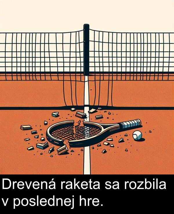 raketa: Drevená raketa sa rozbila v poslednej hre.