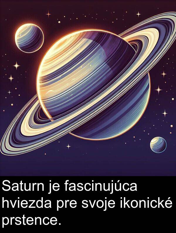 fascinujúca: Saturn je fascinujúca hviezda pre svoje ikonické prstence.