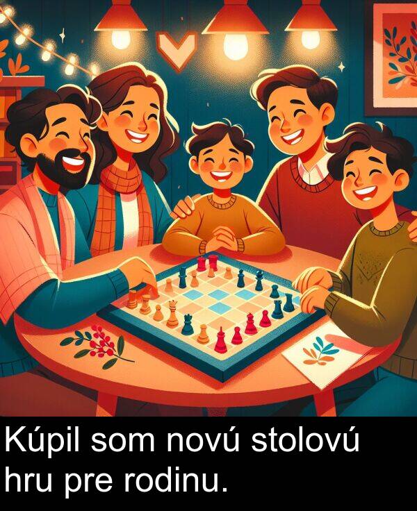 rodinu: Kúpil som novú stolovú hru pre rodinu.