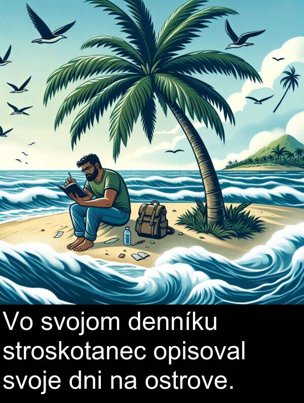 svoje: Vo svojom denníku stroskotanec opisoval svoje dni na ostrove.