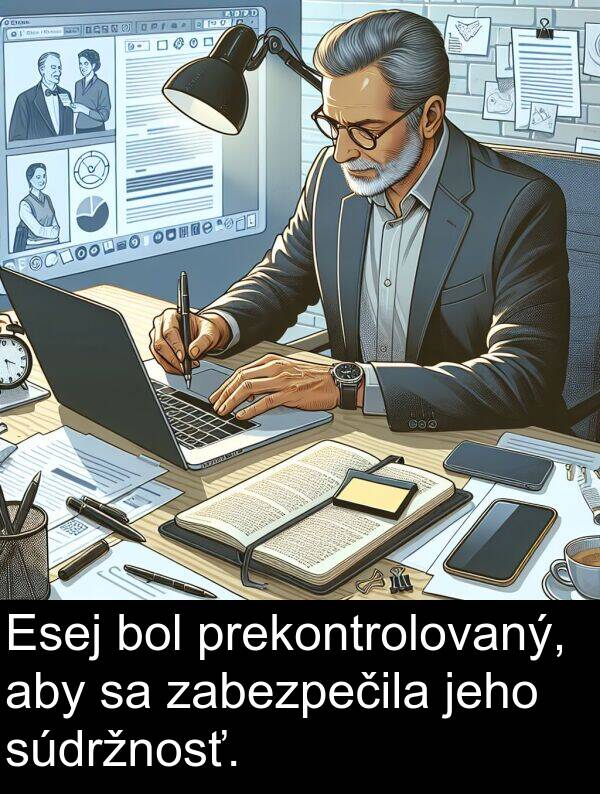 prekontrolovaný: Esej bol prekontrolovaný, aby sa zabezpečila jeho súdržnosť.